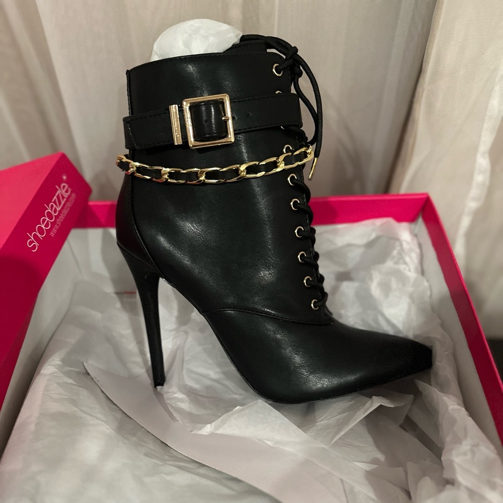 Heel Boots Black Size 9 - Picture 3 of 5